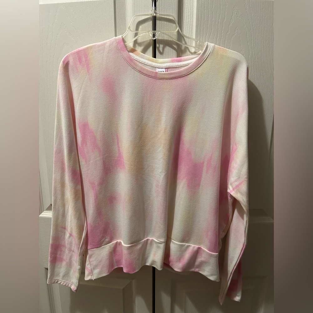 Old Navy Active Pink, Yellow, White Tie Dye Athletic Top, Medium